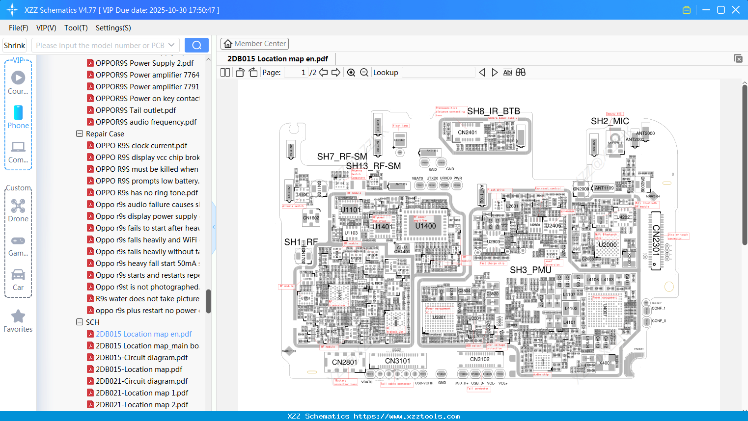 OPPO 2DB015 Location Map En